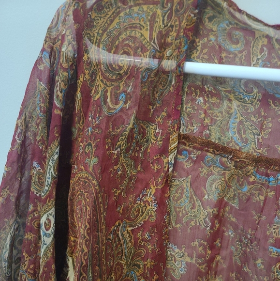 band of gypsies burgundy patterned kimono size M - Picture 6 of 7